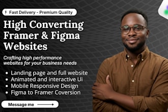 design modern framer website, landing page, figma to framer