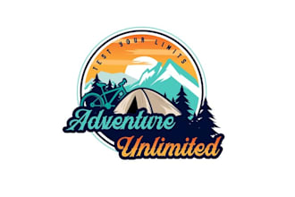 design kicking outdoor adventure store logo