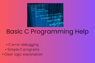 help with basic c programming, debugging, and simple programs