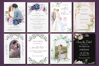 customized wedding cards, save the date, rsvp, or any invitation design