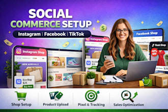 set up social commerce for instagram, facebook  tiktok