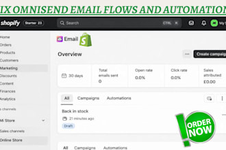 fix omnisend email flows and automation for shopify stores