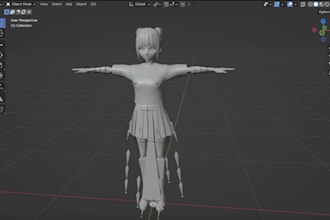 create, fix and rig 3d vtuber character for vroid, vrchat, and vrm in blender