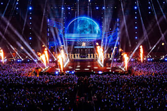 design 3d concert stage,discolight,stage lightning,theatre art,3d rendering, vwf