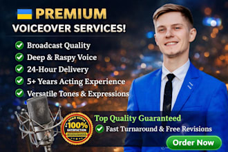 record a professional male ukrainian voiceover for game or animation