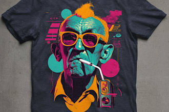 make minimalist retro vintage t shirt design