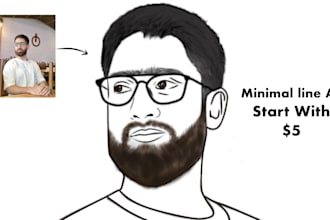 create minimalist line art illustration from your photo