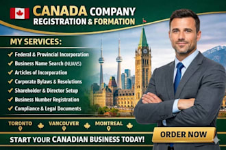 complete canada company registration, canada company formation, legal documents