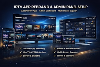 rebrand iptv app tivimate with admin panel, ibo player xciptv smarter pro
