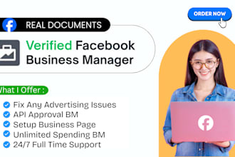 provide facebook business manager with profile and immortal bm