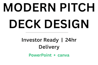 design a modern pitch deck presentation for your startup