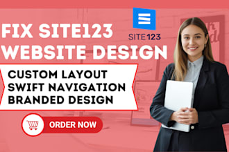 create site123, redesign site123 website, fix site123 website, site123 SEO