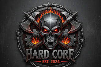 design a bold and aggressive hardcore logo for your brand