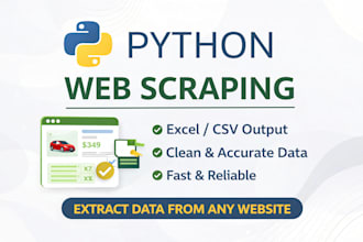 do web scraping and data extraction using python selenium