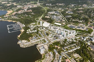 create modern real estate urban area, waterfront, lakeside, city tourism layout