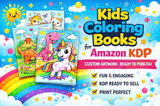 design kids colouring books coloring pages for amazon kdp with custom artwork