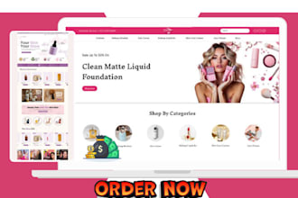 design cosmetics shopify beauty store makeup lipstick store skincare spa website