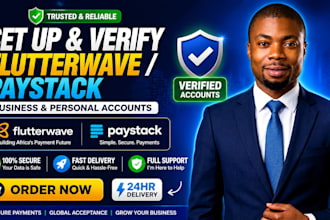 set up and verify flutterwave paystack business or personal account