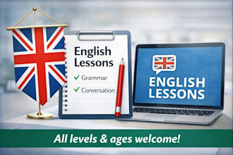 offer english lessons at a level that suits your needs