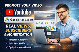 promote youtube video with google ads for real views and monetization