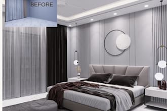 do realistic 3d bedroom interior design and rendering