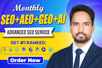 do monthly on page, off page SEO, GEO, aeo, ai optimization all website