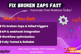 fix broken zapier zaps, integrations and workflow automation