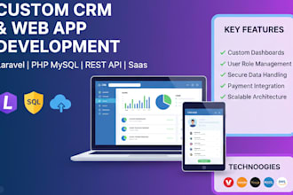develop a complex custom web application or CRM using laravel
