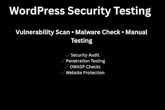 do wordpress security testing and vulnerability scan
