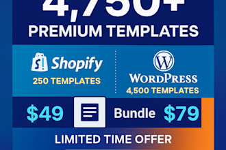 provide 250 shopify and 4500 wordpress premium templates