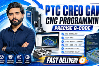 do cnc programming, g code and toolpaths using PTC creo