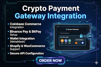 integrate crypto payment gateways on your website or app