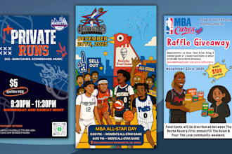 design fun illustration event flyer or trendy wall art