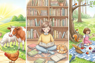 aquarell kinderbuchillustration für kinderbuch geschichtenbuch, buchillustration