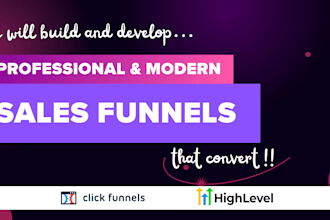 build and design sales funnel in clickfunnels or gohighlevel