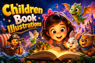 create 3d children book and storybook illustrations