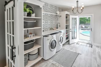 design modern and functional laundry room bathroom kitchen gym and mudroom