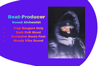 produce a dark rnb, trap or trapsoul beat for your song