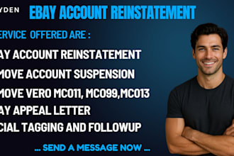 do ebay reinstatement, ebay mc011 or mc999, ebay suspension, ebay appeal letter