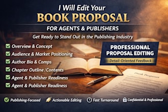 edit your book proposal for agents or publishers,  find book agent