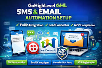 gohighlevel ghl SMS email automation setup twilio leadconnector a2p compliance