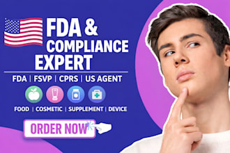 do fda registration, fsvp compliance, US agent and cprs for cosmetics and device