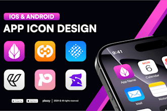 design custom app icon, app logo, ios and android icon