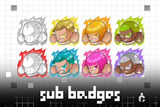 create twitch sub badges ych saiyan for stream