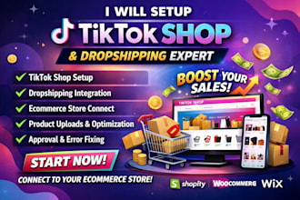 setup tik tok shop, setup tik tok dropshipping, connect shop to ecommerce store
