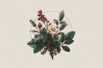 design botanical hand drawn logo