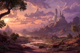 do fantasy background and landscape