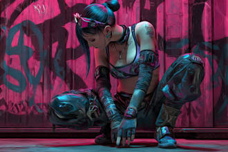 create cyberpunk and retro aesthetic characters