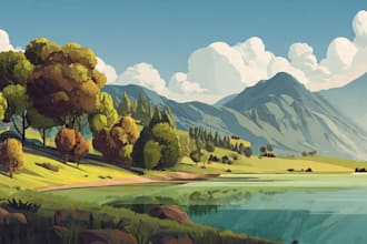 draw professional vector landscape illustration