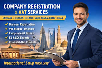 company registration, vat in germany,belgium,iceland, saudi arabia,qatar, omar